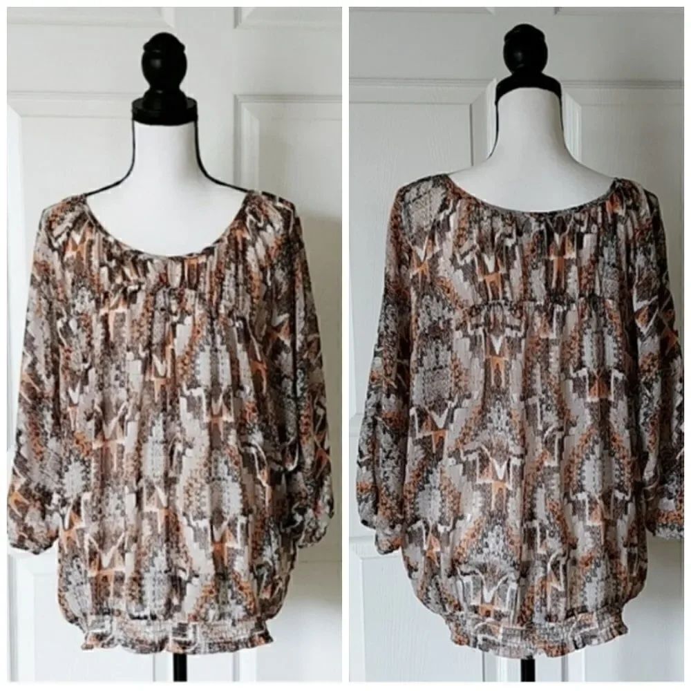 Lane Bryant abstract batwing sleeves top